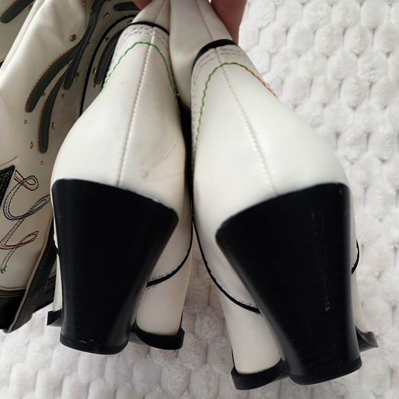 NWT Zara Ivory Cactus Embroidered Contrast Knee-High Heeled Cowgirl Boots - Picture 12 of 16